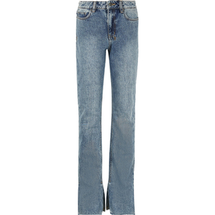 【折扣】Ksubi 女丹宁刺绣高腰修身牛仔裤休闲裤