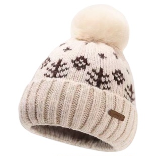 复古费尔岛帽子女款2025新款冬天大头围显脸小适合方圆脸冷帽学生