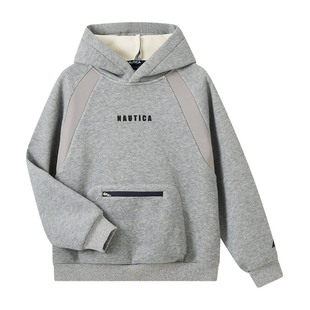 【加绒】NAUTICA童装 男女童连帽卫衣秋冬季儿童上衣米呢绒加厚