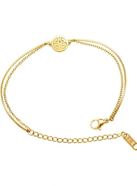 emily钛钢不掉色福字女金色手链