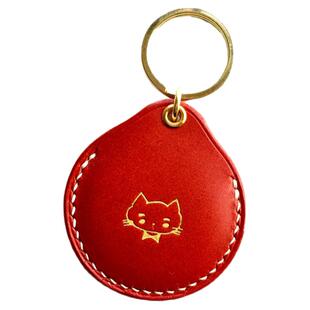 圆形门禁感应钥匙卡套地铁电梯九号NFC滴胶卡保护套手工牛皮小众