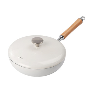 珐琅钛铁陶瓷不粘锅炒锅煎锅家用炒菜锅平底电磁炉燃气灶专用铁锅