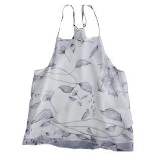 【清仓】阿根廷贵牌EN小荷才露尖尖角新中式印花肚兜真丝吊带上衣