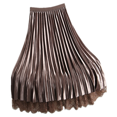 金丝绒半身裙两面穿纱裙蕾丝网纱