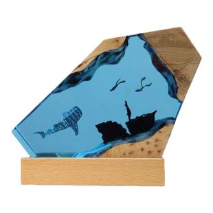 鲸鲨潜水员情侣海洋树脂灯工艺品创意桌摆艺术礼物送男友女友七夕