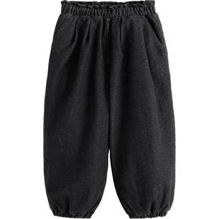 【夹棉】马克珍妮女童保暖牛仔裤 儿童灯笼裤冬装新款裤子241327