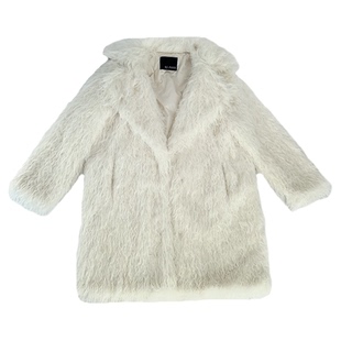 韩系白色卷毛羊羔毛外套女2024新款海宁流行年轻环保皮草大衣冬季