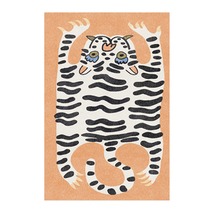 楼兰美惠 老虎地毯儿童卧室客厅地毯床边毛绒加厚地毯ins少女可爱