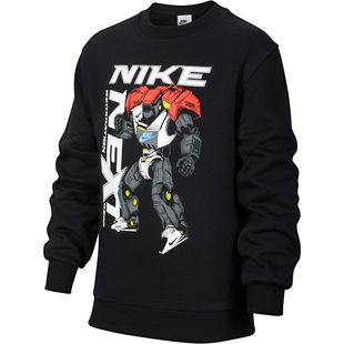 耐克大童加绒卫衣春季新款男女童针织休闲运动衫NIKE CLUB IR0099