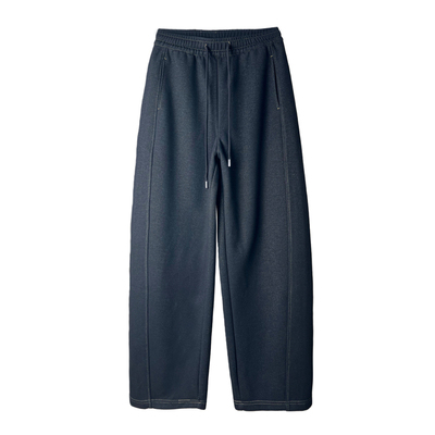 春款蕉友裤深蓝色宽松牛仔弯刀裤