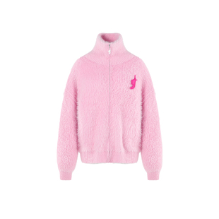 FTT Flythetruth 少女软糖毛衣女冬季仿貂绒高领宽松针织外套开衫