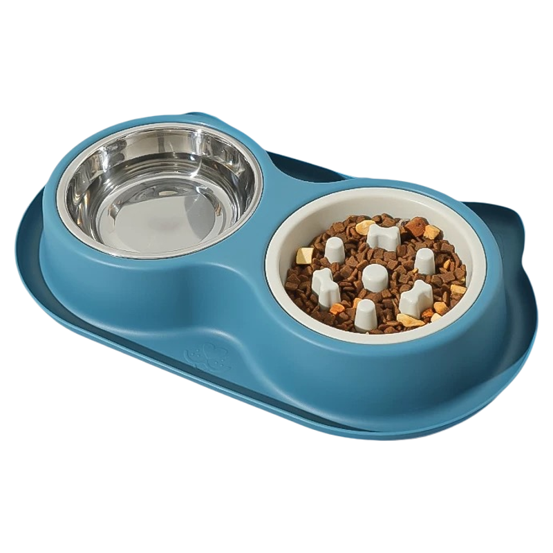 猫碗狗碗宠物慢食碗猫咪饮水器防漏食蚂蚁宠物碗防打翻宠物双碗
