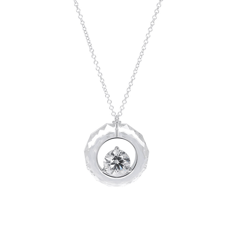 【定制】THE NECKLACE 荣耀光环项链18K金培育钻石项链送女友礼物