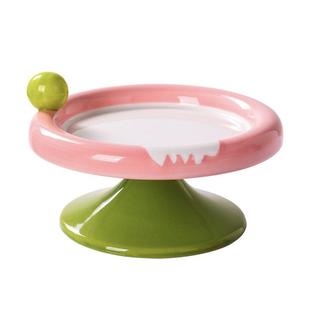 猫碗陶瓷猫食盆零食罐头盘大口径防黑下巴护颈慢食碗防打翻宠物碗