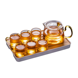 耐热玻璃茶具套装家用客厅办公室会客功夫茶杯过滤茶壶红茶泡茶器