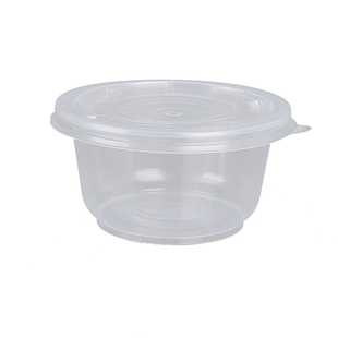 整箱一次性碗圆型打包中号餐盒外卖带盖子汤碗家用户外聚餐商用饭