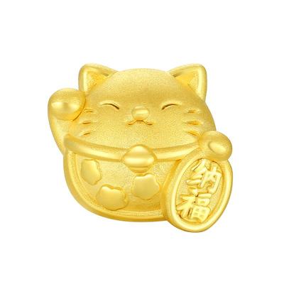 足金转运珠周大生招财猫桃花猫