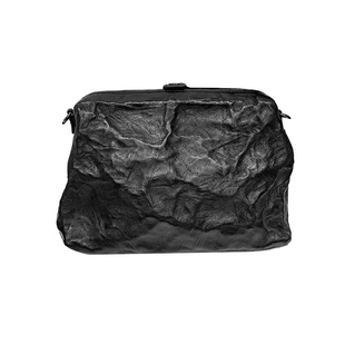 日本真皮植鞣羊皮褶皱包包单肩斜挎夹子金口女包包小方包百搭简约