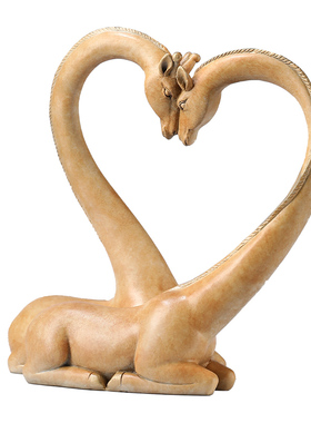 心心相印全铜鹿摆件创意婚庆礼品