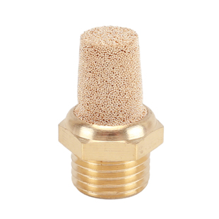 气动铜消声器BSL电磁阀黄铜本色尖长头/平头节流消音器降噪静音器