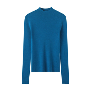 30支扬子纱100%纯羊毛衫女修身打底衫无缝一体内搭加厚羊绒针织衫