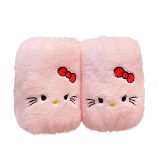 甜美卡通猫咪毛绒袖套女2026新款秋冬羽绒服耐脏护袖防污保暖套袖