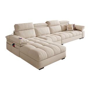 帕沙曼棉麻储物布艺沙发贵妃组合大小户型客厅可调节沙发现代简约