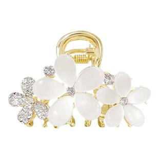 甜美花朵抓夹女新中式国风半扎发金属发夹新款精致旗袍气质鲨鱼夹