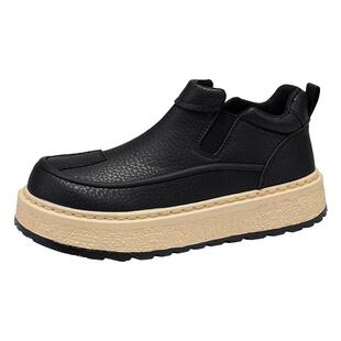 欧洲站男鞋2025新款冬季高帮运动休闲皮鞋厚底中帮马丁靴工装潮鞋