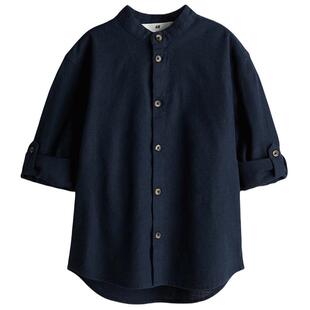 HM童装儿童男童春季亚麻混纺中式领衬衫1273944