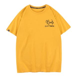 秀洛始祖猫始祖狗衣服半袖打底衫情侣装圆领短袖T恤男女体恤宽松