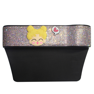 汽车座椅夹缝收纳盒水杯架车载卡通置物盒储物箱镶钻车内装饰用品