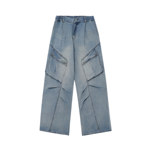 【冰丝莱赛尔】BODYDREAM凉感牛仔裤男款裤子宽松休闲加褶工装裤