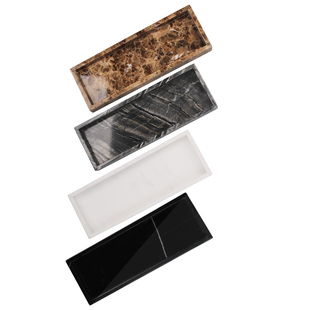 天然大理石托盘北欧ins首饰收纳盘轻奢酒店卫浴洗漱长方形置物盘