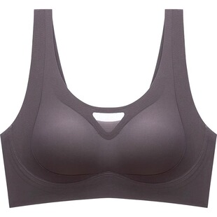 新品款文胸美背心式一体运动跑步防震内衣女大胸显小大码无痕薄款