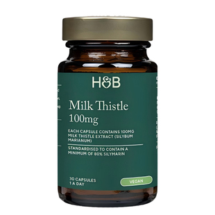 现货仓 英国Holland Barrett荷柏瑞奶蓟草胶囊100mg30粒肝护熬夜