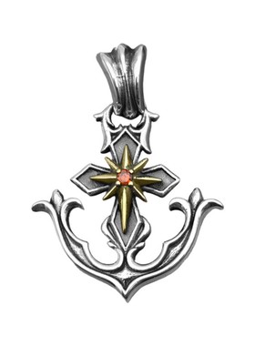小众船锚纯银十字架吊坠欧美复古