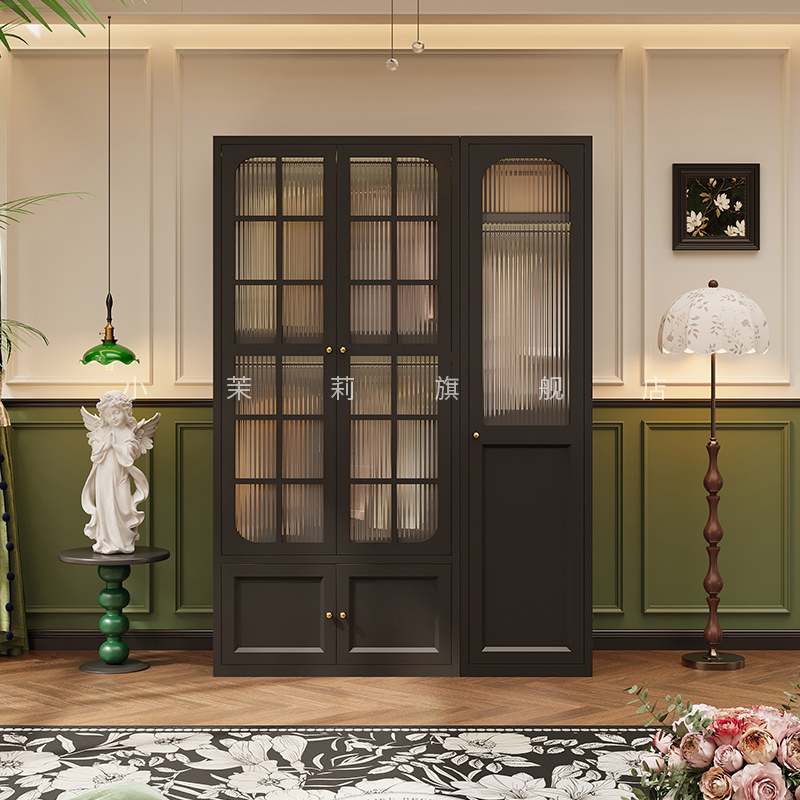 法式中古风衣柜家用卧室钢制简易大容量储物收纳柜小户型组合衣橱