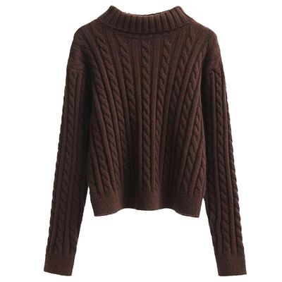 高领毛衣女秋冬新款加厚宽松短款