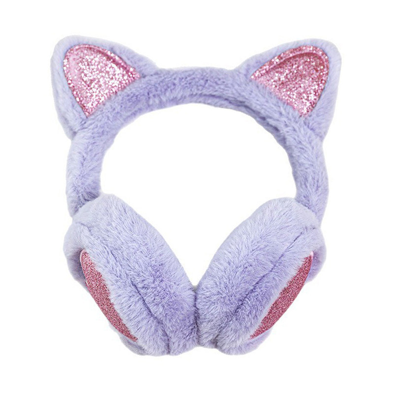 冬季可伸缩猫耳毛绒保暖耳罩女款