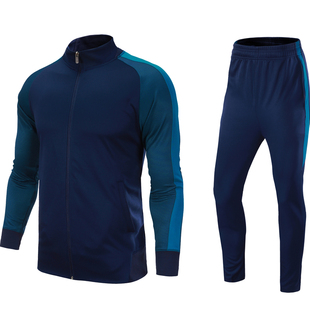 运动套装男跑步足球健身房运动服两件套训练服长袖篮球服出场服冬