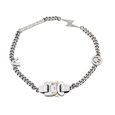 原创高街机能风古巴钛钢男女项链