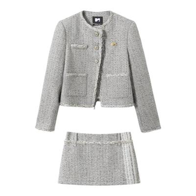 银色经典通勤气质小香风外套