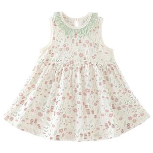 汤尼倍儿女宝宝连衣裙夏季纯棉薄款背心公主裙子婴儿甜美周岁礼服