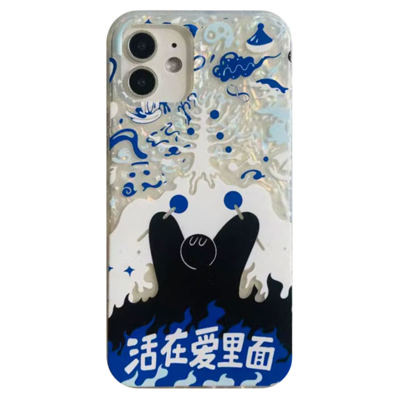 小黑泥苹果贝壳手机壳透明边框