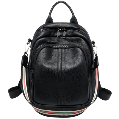 朱尔时尚百搭头层牛皮双肩包女