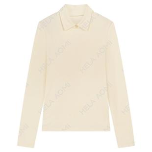 邱莹莹 HELA AOMI “科耐丽发热polo”纽扣立体知性通勤风T恤