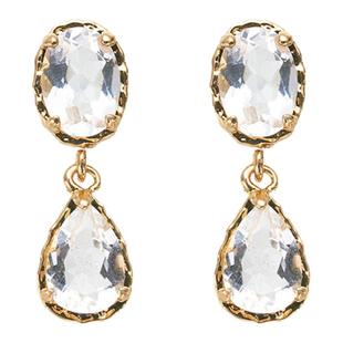 SOFT ROOM水滴耳钉天然白水晶饰品高级感银针精致小众设计礼物