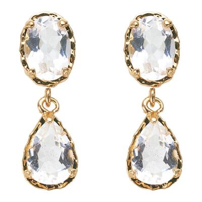 SOFTROOM天然白水晶水滴耳钉