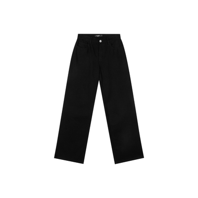 宽松直筒纯棉白色牛仔裤